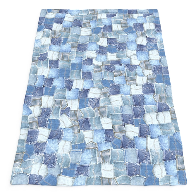 Denim Pocket Rug - 2000x1400 Size 3D model image 1