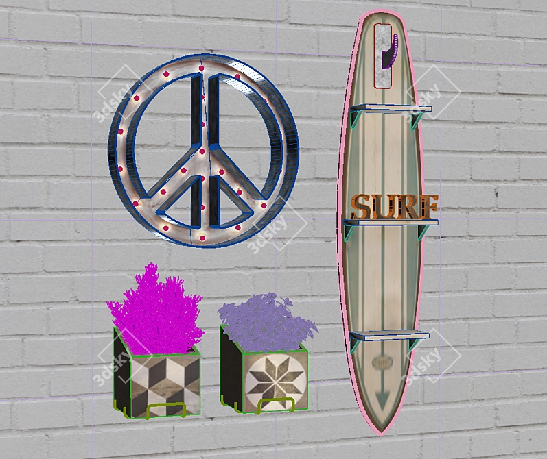 Title: Teen Room Decor Set 3D model image 2