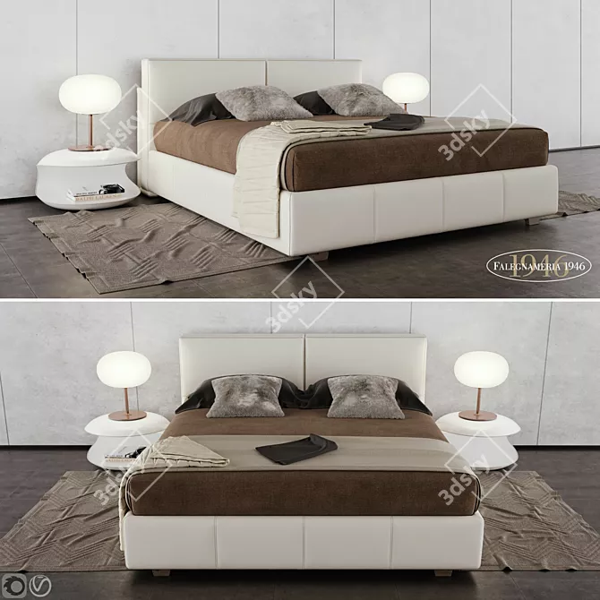 Title: Vintage 1946 Roxanne Bed 3D model image 1