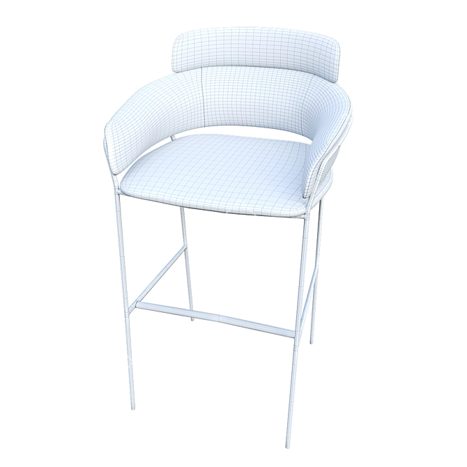 Debi Strike-SG-4: Stylish Upholstered Barstool with Armrests 3D model image 3