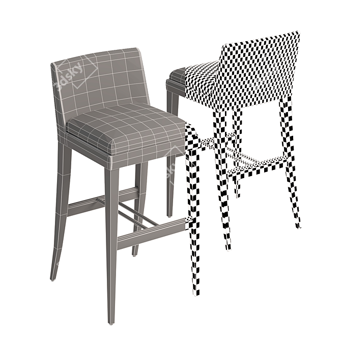 Sleek Onda Barstool: Modern Elegance for Your Space 3D model image 2