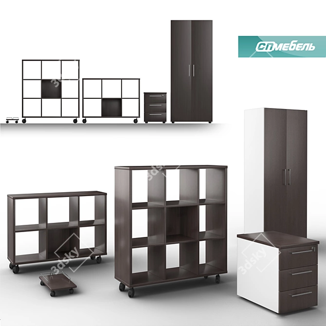 Bent Office Furniture Collection: Stylish & Functional 3D model image 1