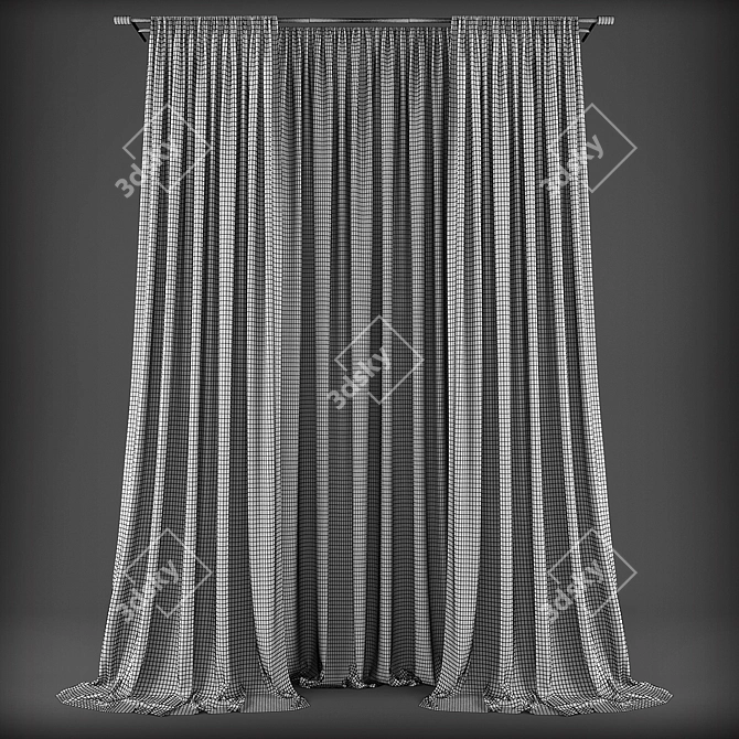 Elegant Drapes and Sheers 3D model image 2