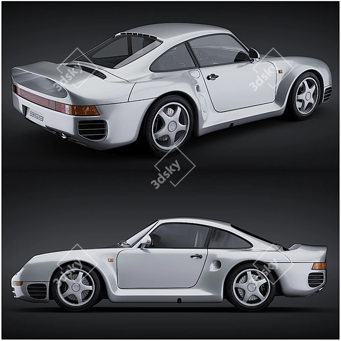 Precision Performance: Porsche 959 3D model image 2