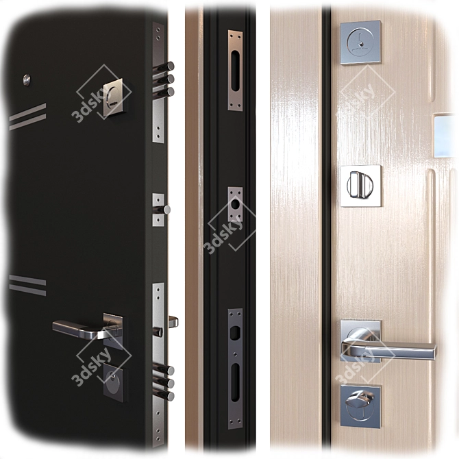 Monarh Entrance Metal Door 3D model image 2
