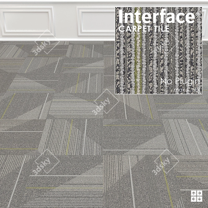 Detours Texture Carpet Tile 3D model image 3