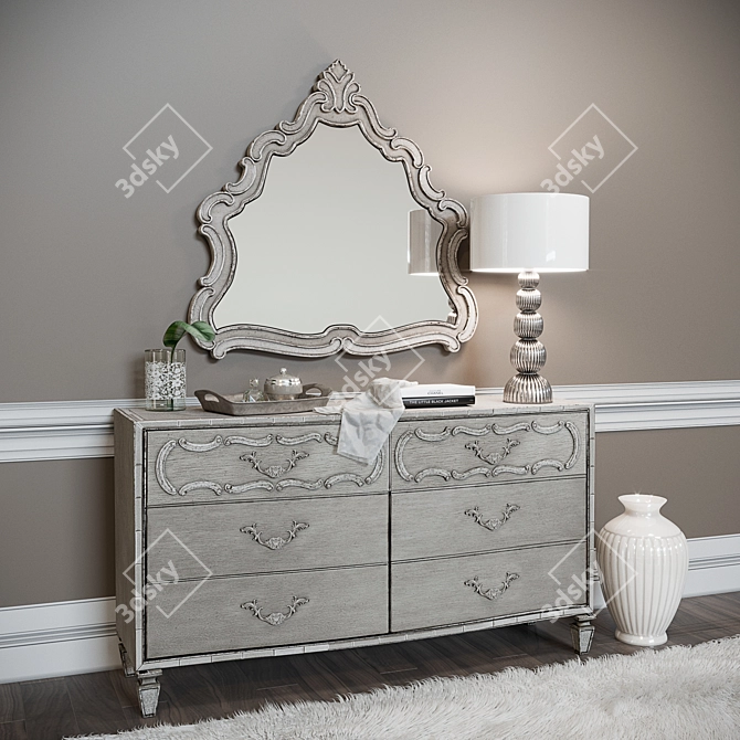 Elegant Retreat Dresser 3D model image 1