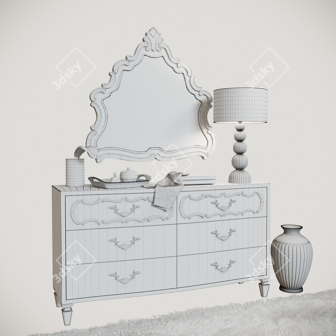 Elegant Retreat Dresser 3D model image 3