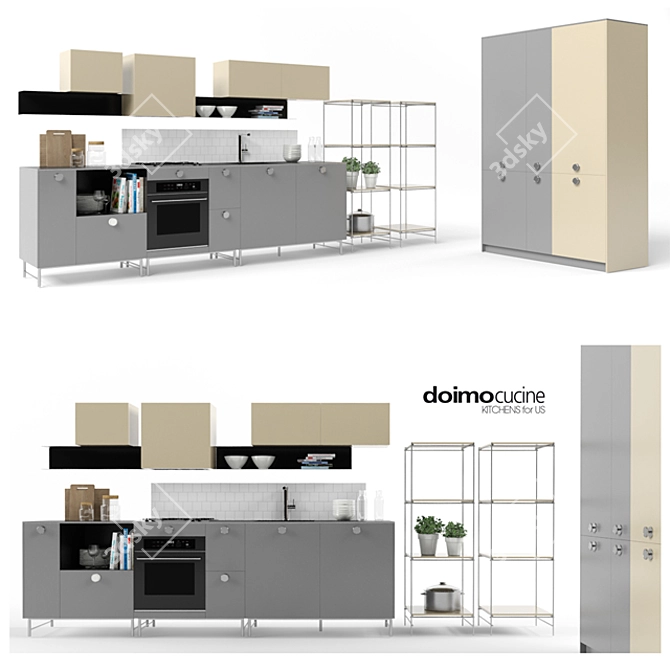 Fjord Customizable Kitchen: Sleek Design, Endless Options 3D model image 1