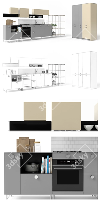 Fjord Customizable Kitchen: Sleek Design, Endless Options 3D model image 2