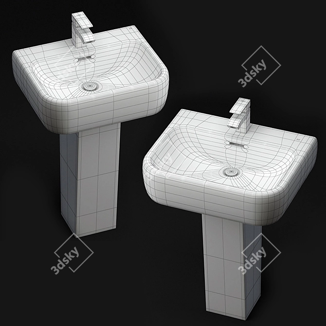 Modern RAK Metropolitan Washbasins 3D model image 3