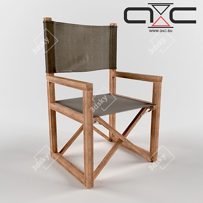 Modern Folding Wooden Chair 3D model image 1