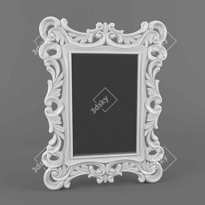 Elegant Barocco Floor Mirror - Grey 3D model image 1