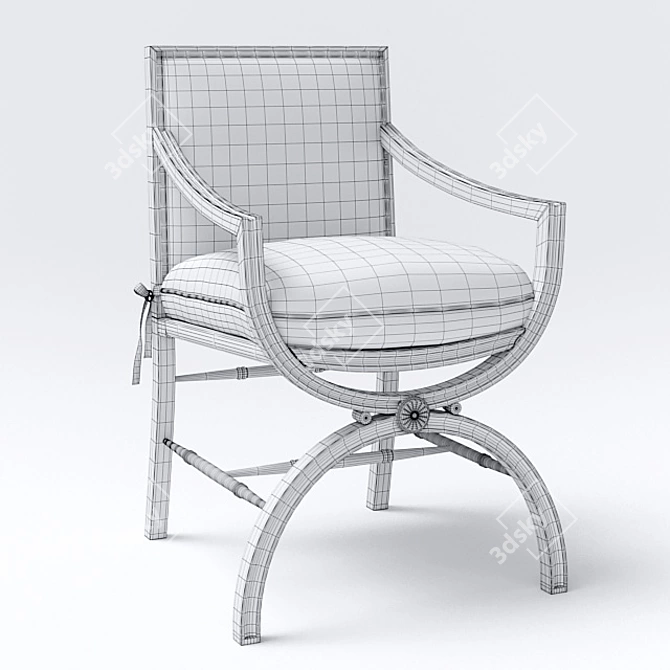 Glamorous Leopard-Print Armchair 3D model image 3