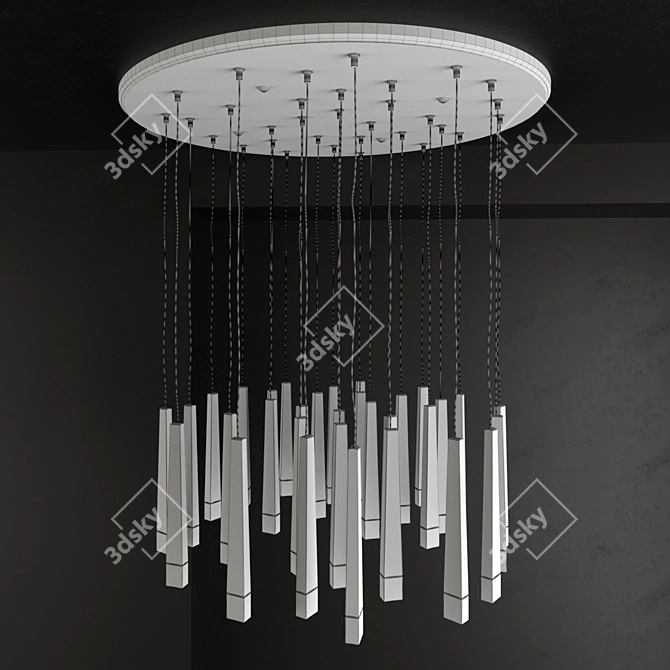 Natural Ash LED Pendant Lamp 3D model image 3