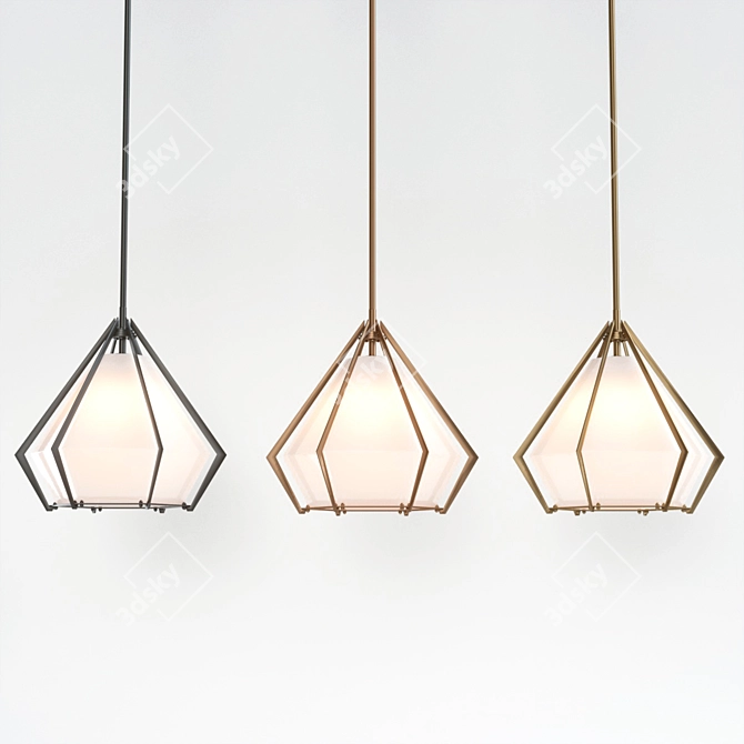 Elegant Harlow Pendant Illumination 3D model image 2