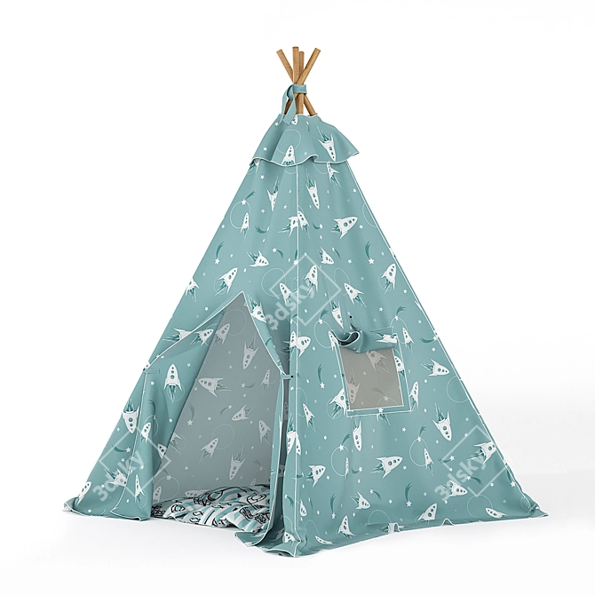Cozy Native-Style Wigwam 3D model image 1