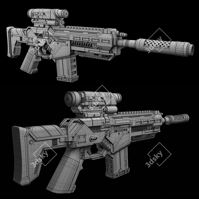 Advanced AX-7 Assault Firearm 3D model image 3