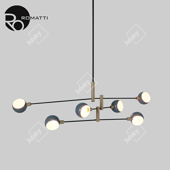 Sleek Pendant Light - Type 6 3D model image 1