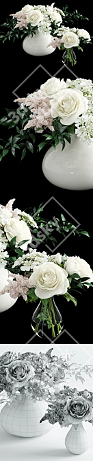 Elegant Floral Bouquet Decoration 3D model image 3