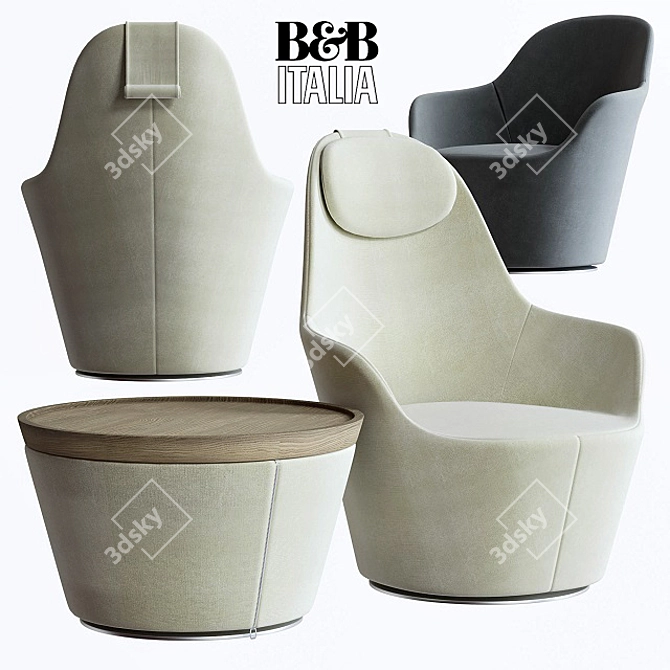Elegant B&B Italia Armchair 3D model image 1