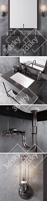 Hudson Metal Sink Stand 3D model image 2