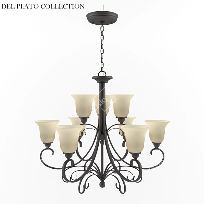 Elegant Sea Gull Chandelier "Del Plato 3D model image 1