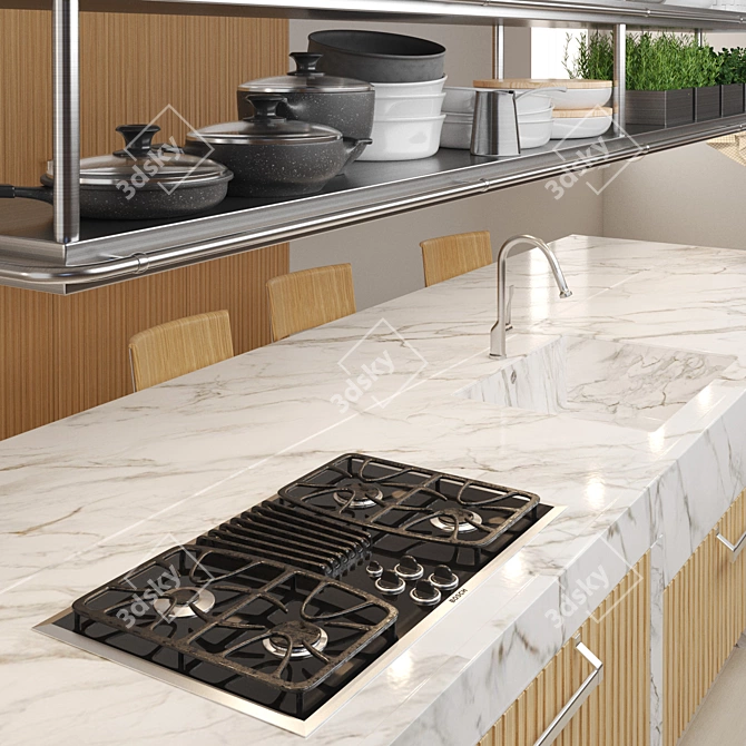 Luxury Kitchen: Arclinea Lignum et lapis 3D model image 2