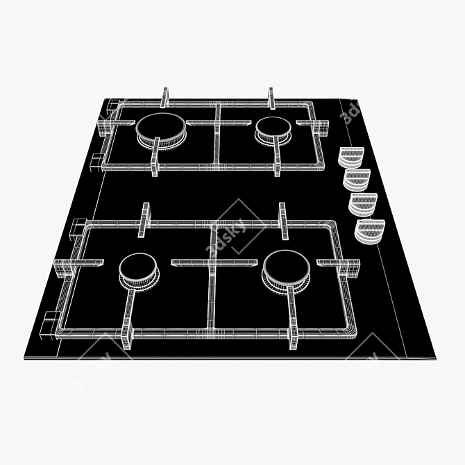 Siemens iQ700 Ceramic 4 Burner Hob 3D model image 3