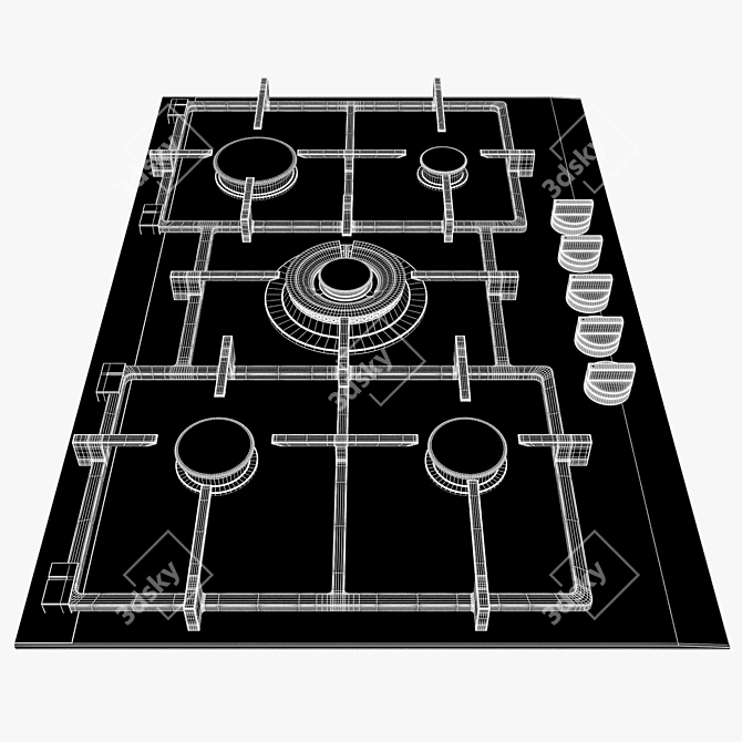 Siemens iQ700 75cm Ceramic Hob with 5 Burners 3D model image 3