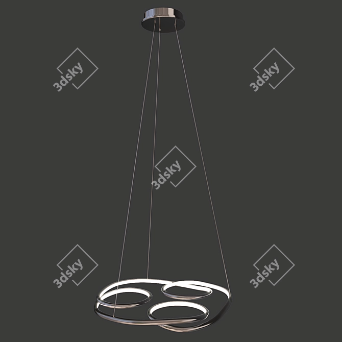 Modern LED Chandelier - 120cm/55cm 3D model image 1