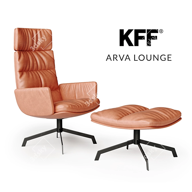 Title: Modern Leather Arva Lounge 3D model image 1