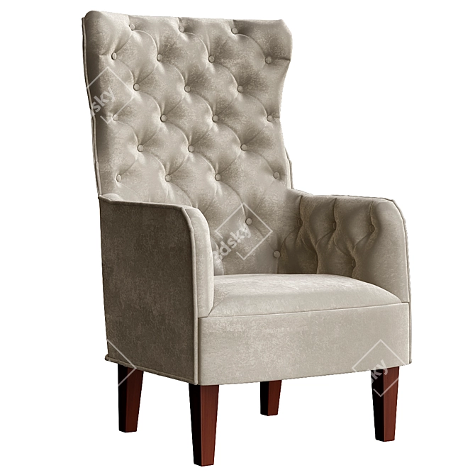 Luminous Elegance: Pale Accent Chair 3D model image 1