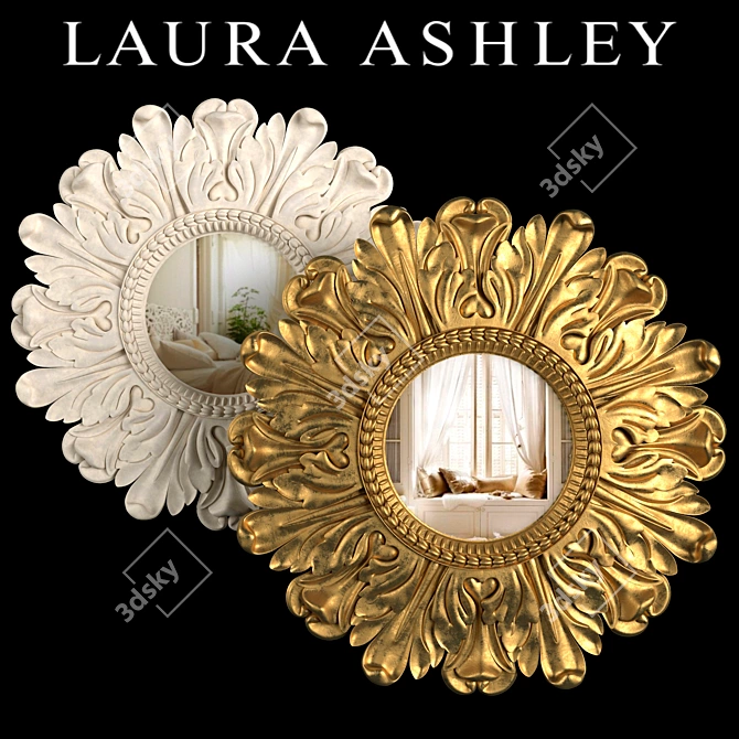 Lila Floral Gold & Ivory Mirror by Laura Ashley 3D model image 1