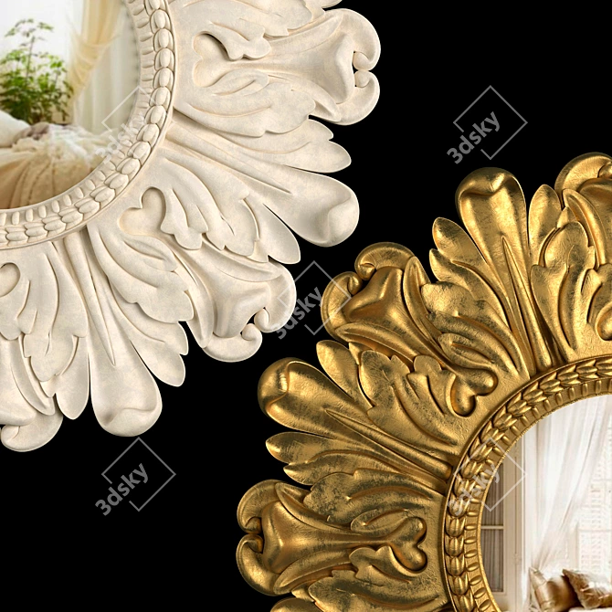 Lila Floral Gold & Ivory Mirror by Laura Ashley 3D model image 2