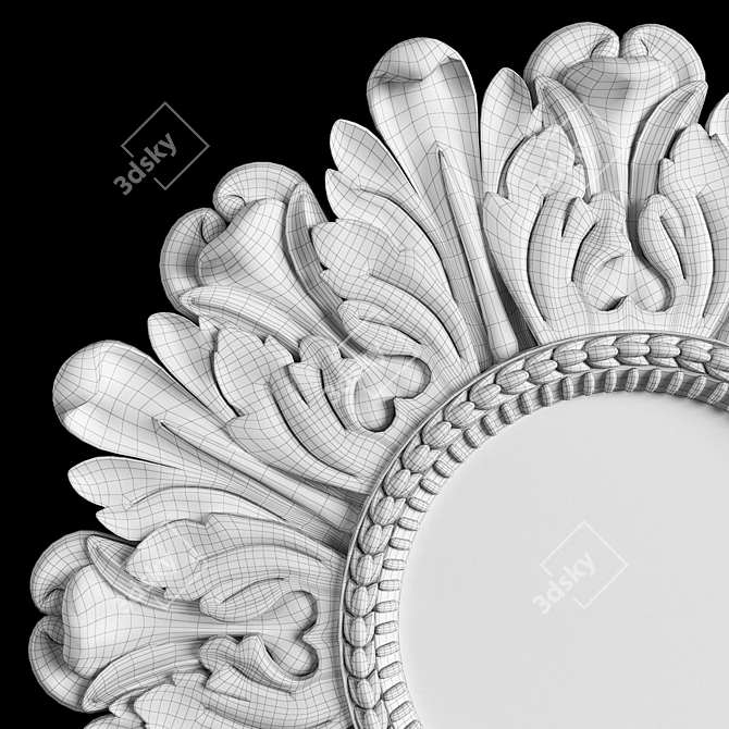 Lila Floral Gold & Ivory Mirror by Laura Ashley 3D model image 3