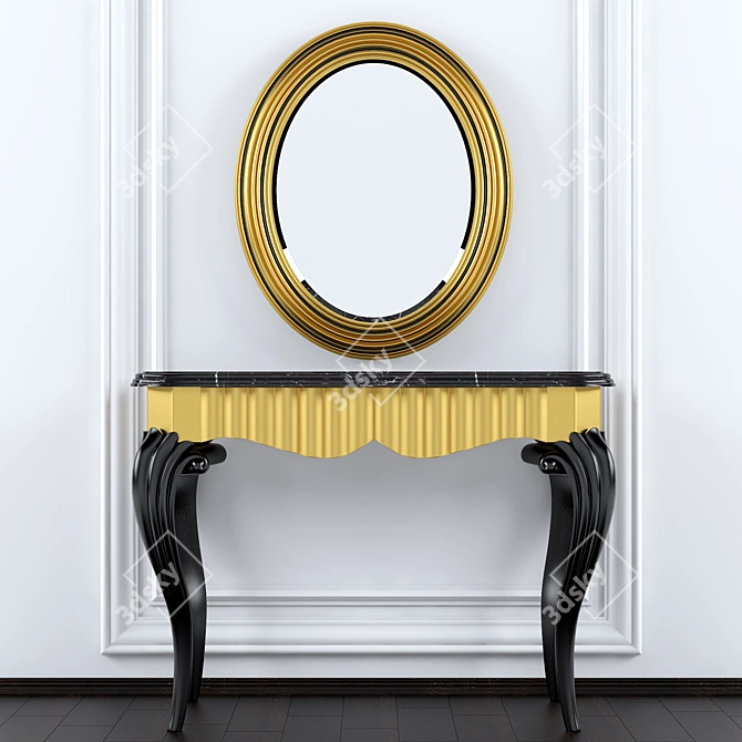 Art Deco Console Table 3D model image 1