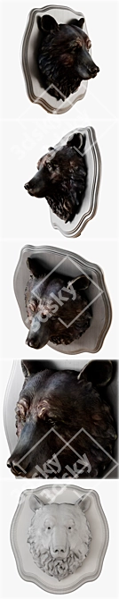 3D Bear Head Wall Decor 3D model image 2