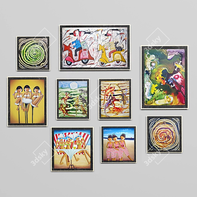 Bali Artisan Abstract Set (9) 3D model image 1