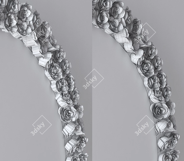 Galvanized Rose-Weathered Mirror 3D model image 3