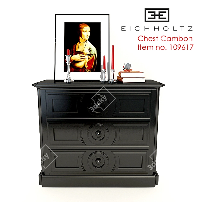 Elegant Ebony Chest: Chest Cambon 3D model image 1