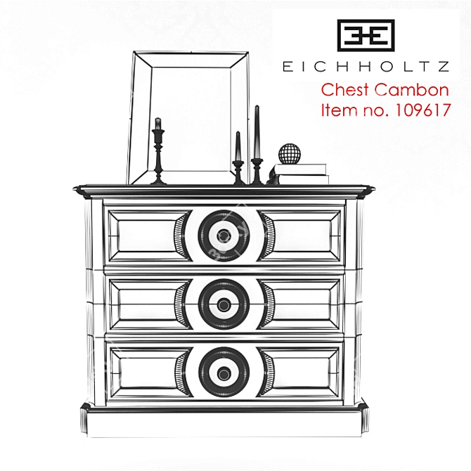 Elegant Ebony Chest: Chest Cambon 3D model image 2