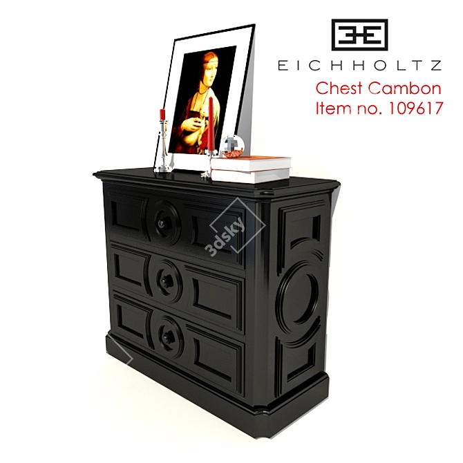 Elegant Ebony Chest: Chest Cambon 3D model image 3