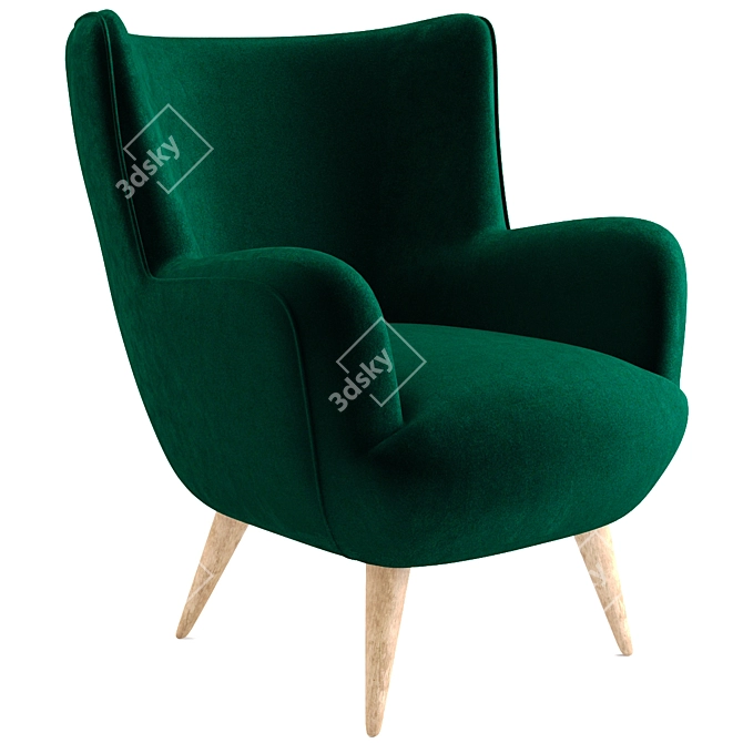 Carlo Mollino Armchair Pair 3D model image 1