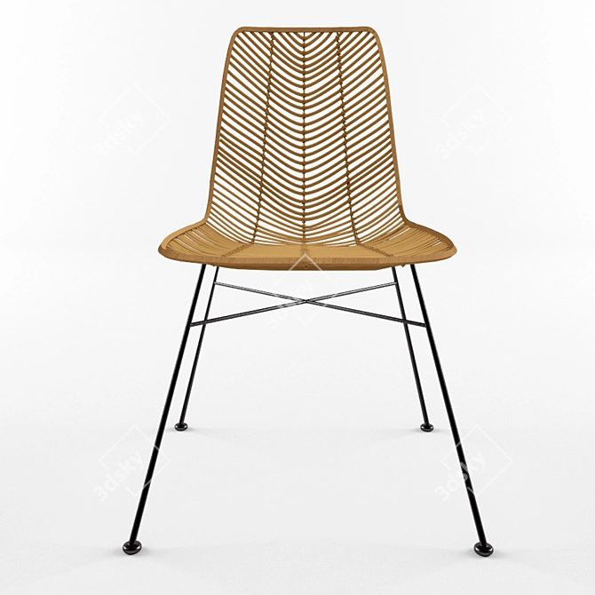 Stylish Chaise rotin Chair 3D model image 2
