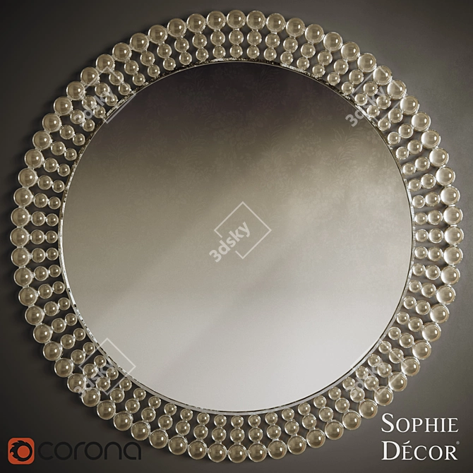 Elegant Milena Mirror 3D model image 1
