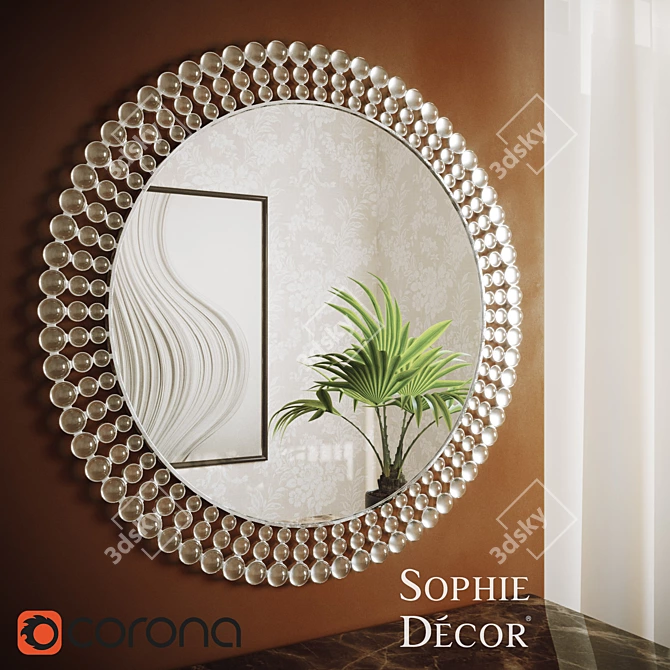 Elegant Milena Mirror 3D model image 2