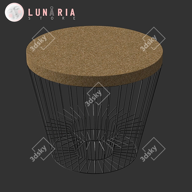 Modern Coffee Table with Tray - H40 D50 cm 3D model image 1
