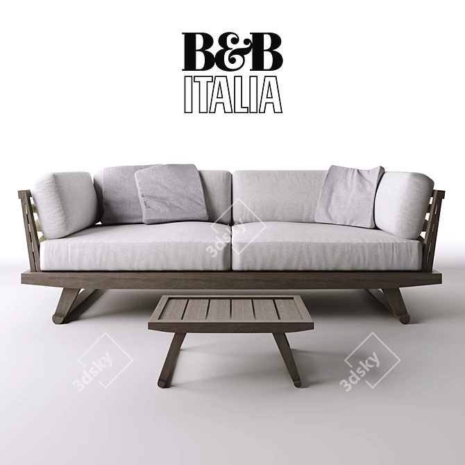 Outdoor Elegance: B&B Gio Sofa & Table 3D model image 1