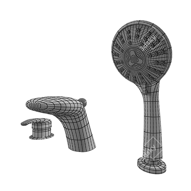 Bravat Cascade Bath Mixer: Sleek and Functional 3D model image 3